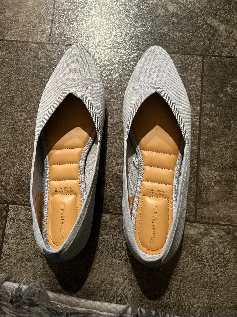 Cynthia Rowley Light Blue Knit Pointed-Toe Flats